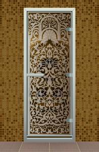 Дверь в хаммам Bronze de Luxe 690x1890 мм бронзовое стекло